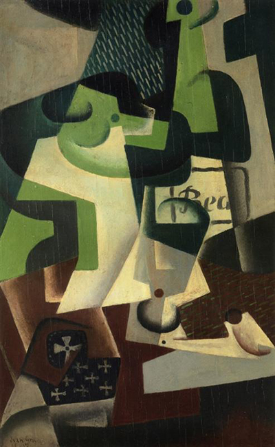 Bottle of Beaune and a Fruit Dish Juan Gris